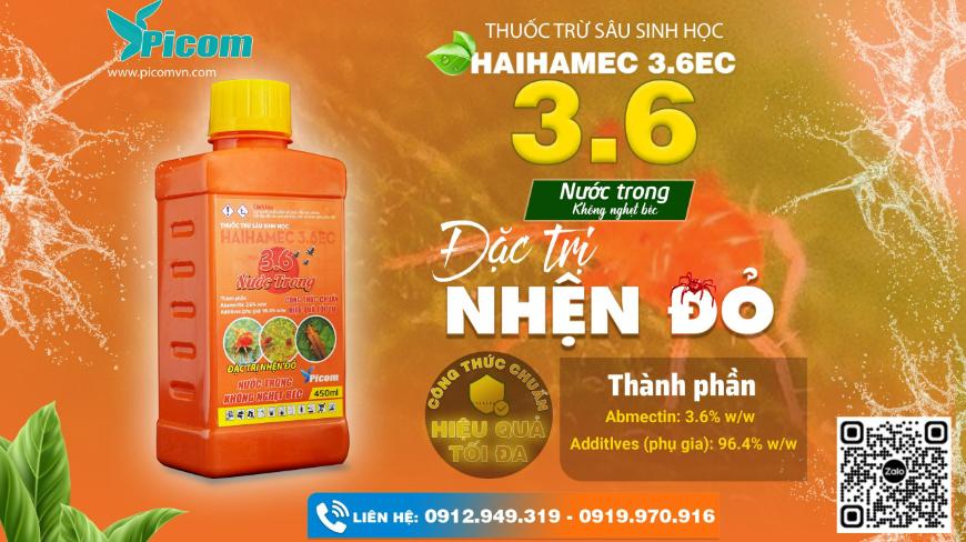 Thuốc trừ sâu sinh học HAIHAMEC 3.6EC hiệu 3.6 NƯỚC TRONG 450ml