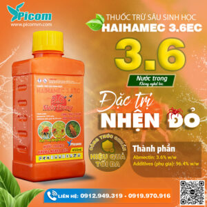 Thuốc trừ sâu sinh học HAIHAMEC 3.6EC hiệu 3.6 NƯỚC TRONG 450ml | Đặc trị nhện đỏ