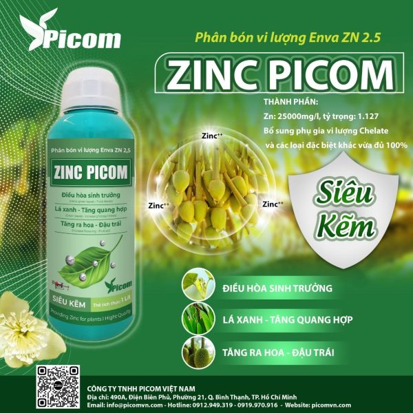 Phân bón vi lượng Enva Zn 2.5 ZINC PICOM