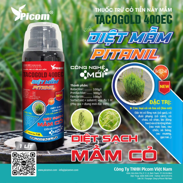 Thuốc Trừ Cỏ Tiền Nảy Mầm TACOGOLD 400EC – PITANIL CÔNG NGHỆ MỚI